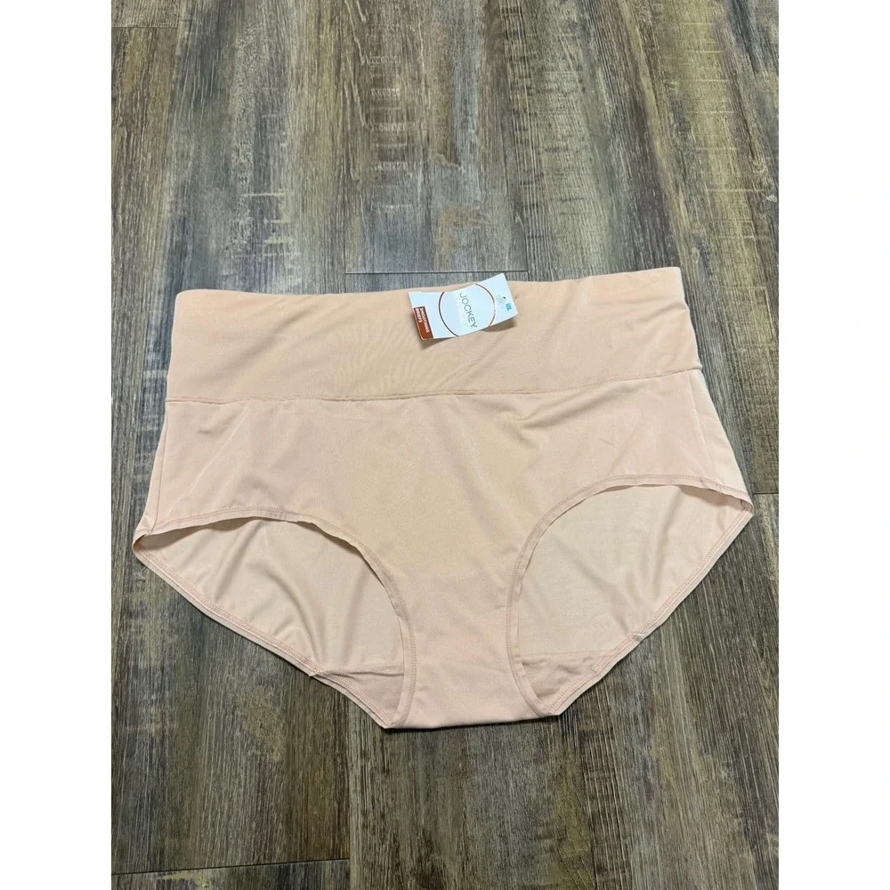 Jockey Skimmies Smoothing Briefs Nude Beige High Rise Panties‎ XXL 9 New